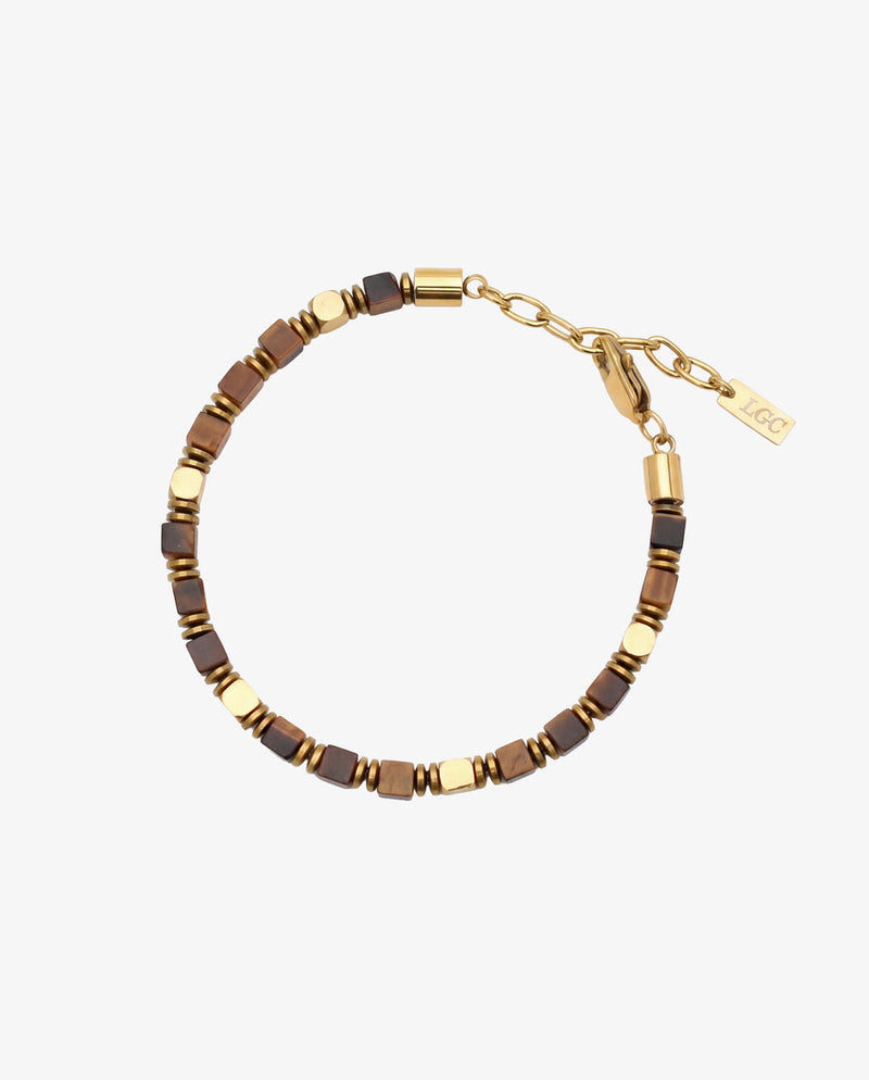 STONE BRACELET - TIGERS EYE & HEMATITE