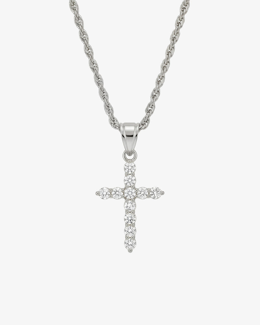 ICY CROSS SILVER NECKLACE