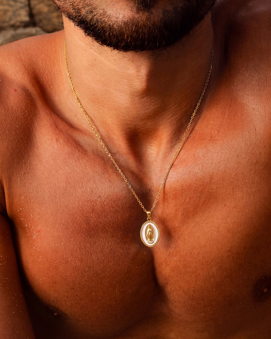 VIRGIN MARY GOLD NECKLACE