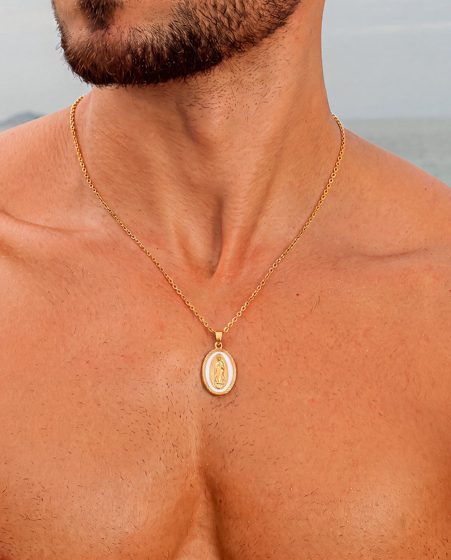 VIRGIN MARY GOLD NECKLACE